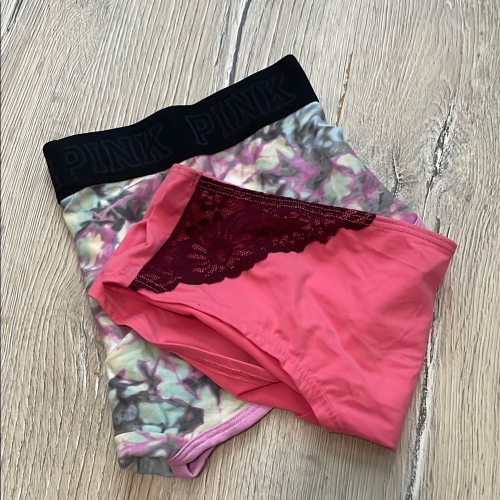 Pink Victoria Secret Tie Dye and Pink Lace Trim Panties - Picture 10 of 10